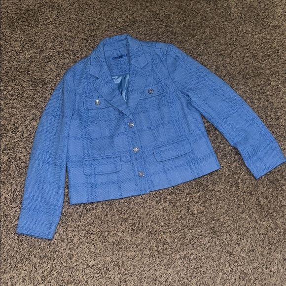 J.McLaughlin French Blue Claudie Women's Tweed Jacket - Picture 5 of 10